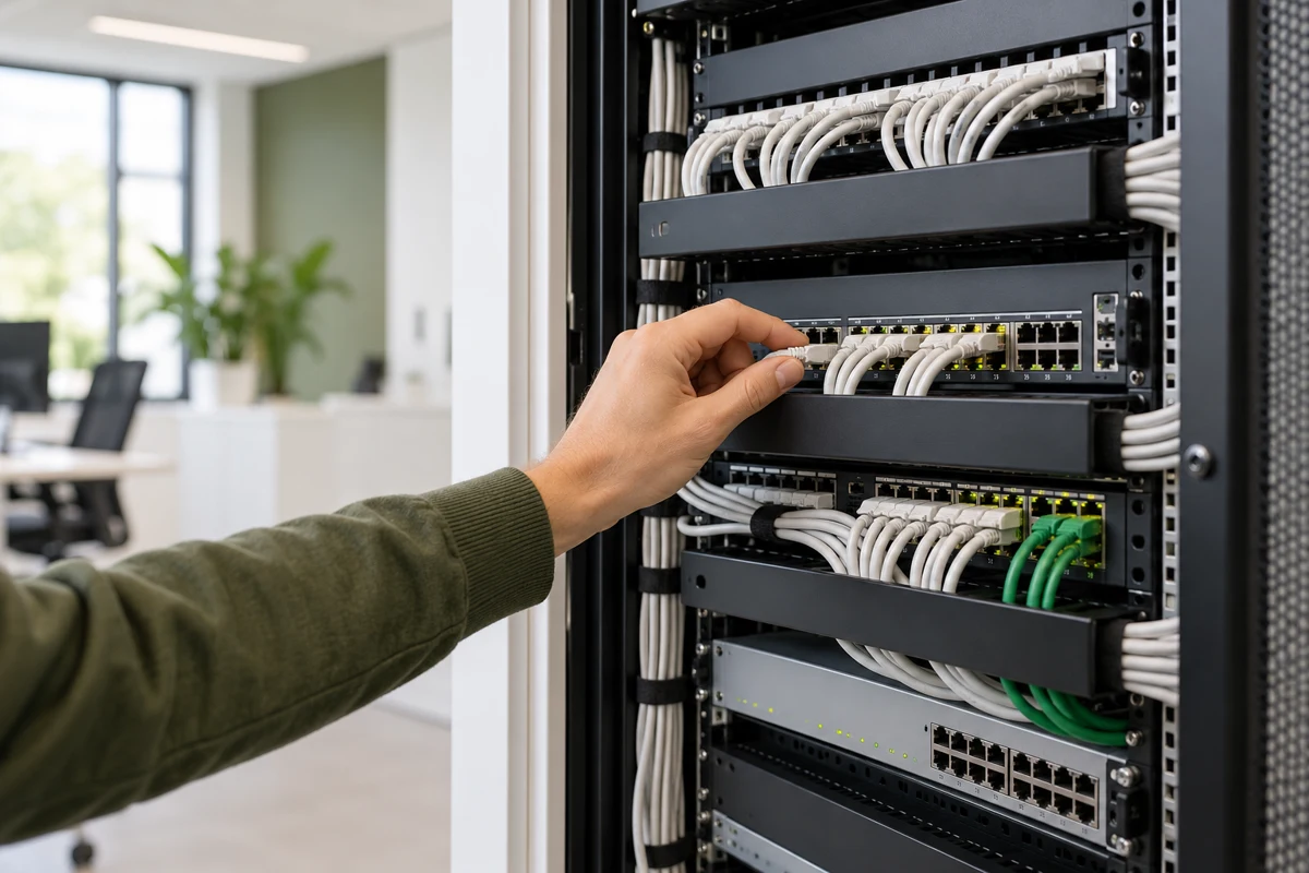 Illustratie van een netwerk- en serverkast